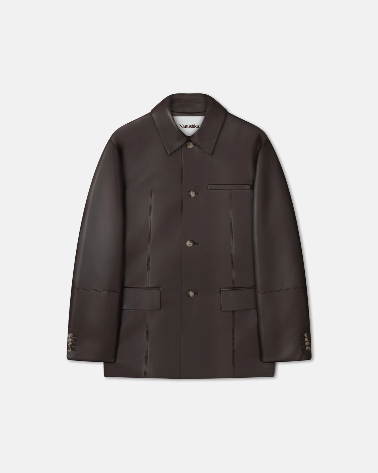 Nanushka Danick - Regenerated Leather Jacket - Coffee Bean 6 Nanushka Danick - Regenerated Leather Jacket - Coffee Bean - Image 4