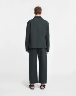Nanushka Ferre - Belted Structured Twill Pants - Anthracite -Nanushka Wear Shop NM24RSPA00797 FERRE ANTHRACITE STRUCTUREDTWILL 02