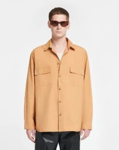 Nanushka Jari - Tech Poplin Shirt - Biscuit