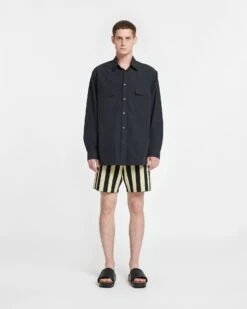 Nanushka Jari - Tech Poplin Shirt - Off Black -Nanushka Wear Shop NM24RSSH00799 JARI OFFBLACK TECHPOPLIN 01