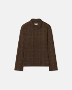 Nanushka Zeph - Seersucker Shirt - Dark Brown -Nanushka Wear Shop NM24RSSH02078ZEPH DARKBROWN SEERSUCKER 1