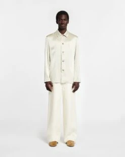 Nanushka Jondar - Slip Satin Shirt - Porcelain -Nanushka Wear Shop NM24RSSH02571 JONDAR PORCELAIN SLIPSATIN 01