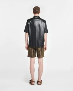 Nanushka Doxxi - Printed Silk-Twill Shorts - Calligraphy Khaki -Nanushka Wear Shop NM24RSST00466 DOXXI CALLIGRAPHYKHAKI TWILLSILK 02