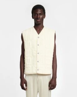 Nanushka Tymen - Quilted Tech Poplin Vest - Creme