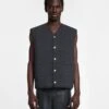 Nanushka Tymen - Quilted Tech Poplin Vest - Off Black -Nanushka Wear Shop NM24RSTP00699 TYMEN OFFBLACK QUILTEDTECHPOPLIN 03