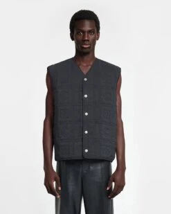 Nanushka Tymen - Quilted Tech Poplin Vest - Off Black