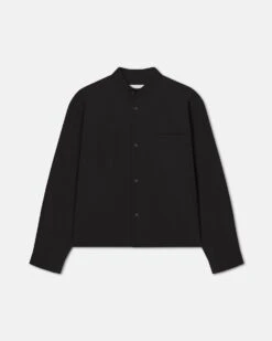 Nanushka Abbas - Washed-Canvas Shirt - Black 11 Nanushka Abbas - Washed-Canvas Shirt - Black -Nanushka Wear Shop NM24SSSH00199 ABBAS BLACK WASHED CANVAS