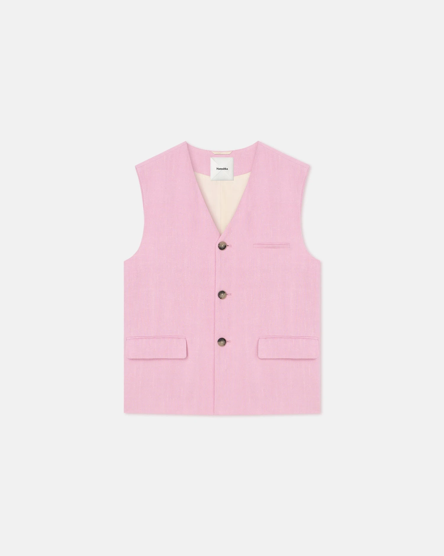 Nanushka Semme - Silk Viscose Tweed Vest - Orchid 7 Nanushka Semme - Silk Viscose Tweed Vest - Orchid - Image 5