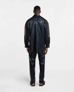 Nanushka Martin - Regenerated Leather Overshirt - Black 13 Nanushka Martin - Regenerated Leather Overshirt - Black -Nanushka Wear Shop NU22CROW0 0499 MARTIN BLACK REGENERATED LEATHER 03 8c39a051 b23d 415d b35c 606abf82275c