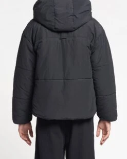 Nanushka Hide Hood - Tech Poplin Hooded Puffer Jacket - Black -Nanushka Wear Shop NU22FWOW02199HIDEHOOD OFFBLACK WRTECHPOPLIN TOP DETAIL CROPPED 02