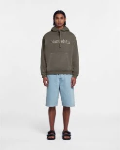 Nanushka Ever - Organically Grown Cotton-Fleece Hoodie - Asphalt -Nanushka Wear Shop NU23PFSW00695 EVER ASPHALT ORGANICBRUSHEDBACKFLEECE 1