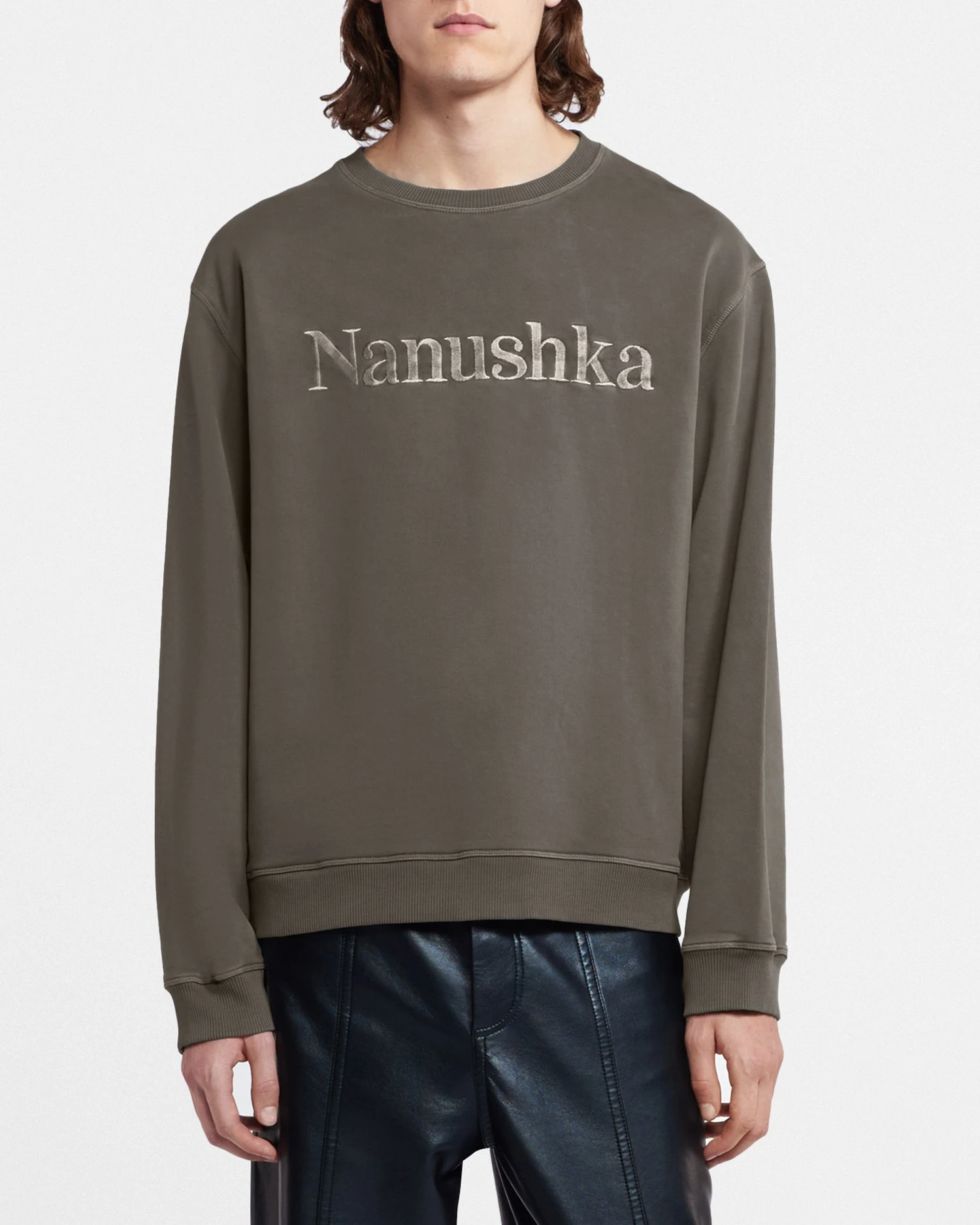 Nanushka Mart - Organically Grown Cotton Sweatshirt - Asphalt 6 Nanushka Mart - Organically Grown Cotton Sweatshirt - Asphalt - Image 4