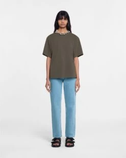 Nanushka Reece - Organically Grown Cotton T-Shirt - Asphalt -Nanushka Wear Shop NU23PFTP02295 REECE WORDMARK ASPHALT ORGANIC JERSEY 1