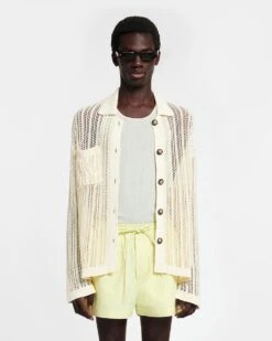 Nanushka Jiske - Crochet Shirt - Creme -Nanushka Wear Shop NU24BCSH02171 JISKE CREME PAPERCROCHET 03 b91eaf87 c4b4 4ce8 a3a4 33286d1d7b91