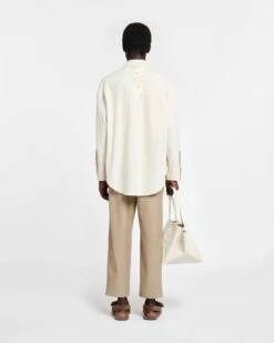 Nanushka Marlas - Embroidered Washed Canvas Jacket - Natural -Nanushka Wear Shop NU24RSOW00672 MARLAS NATURAL EMBROIDEREDWASHEDCANVAS 02 6d943f23 1cd4 4ba4 94f5 d91cd1df9fab