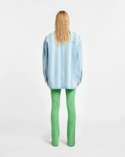 Nanushka Beaux - Striped Denim Long-Sleeve Shirt - Eco Light Wash 15 Nanushka Beaux - Striped Denim Long-Sleeve Shirt - Eco Light Wash -Nanushka Wear Shop NU24RSOW02052 BEAUX ECOLIGHTWASH DENIMSTRIPE 02