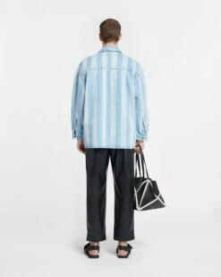 Nanushka Beaux - Striped Denim Long-Sleeve Shirt - Eco Light Wash 14 Nanushka Beaux - Striped Denim Long-Sleeve Shirt - Eco Light Wash -Nanushka Wear Shop NU24RSOW02052 BEAUX ECOLIGHTWASH DENIMSTRIPE 02 B