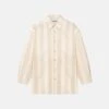Nanushka Beaux - Striped Denim Long-Sleeve Shirt - Creme -Nanushka Wear Shop NU24RSOW02071BEAUX CREMESTRIPE DENIM1