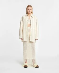 Nanushka Wear Shop -Nanushka Wear Shop NU24RSOW02071 BEAUX CREME DENIMSTRIPE 01