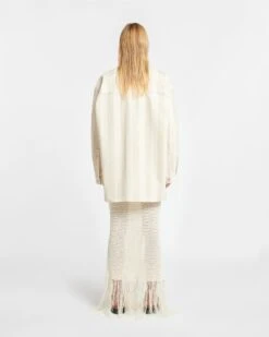 Nanushka Beaux - Striped Denim Long-Sleeve Shirt - Creme -Nanushka Wear Shop NU24RSOW02071 BEAUX CREME DENIMSTRIPE 02