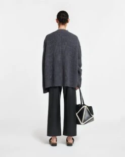 Nanushka Laran - Cashmere-Blend Cardigan - School Grey -Nanushka Wear Shop NU24RSSW00765 LARAN SCHOOLGREY CASHMEREBLEND 02