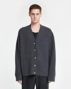 Nanushka Laran - Cashmere-Blend Cardigan - School Grey -Nanushka Wear Shop NU24RSSW00765 LARAN SCHOOLGREY CASHMEREBLEND 03 0f0723f9 29f1 4ddb 9de3 6944b03be662