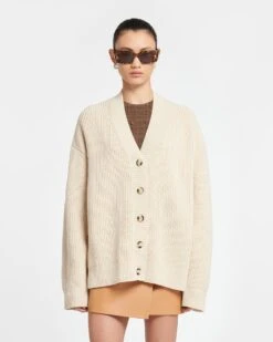 Nanushka Laran - Cashmere-Blend Cardigan - Creme 11 Nanushka Laran - Cashmere-Blend Cardigan - Creme -Nanushka Wear Shop NU24RSSW00771 LARAN CREME CASHMEREBLEND 03
