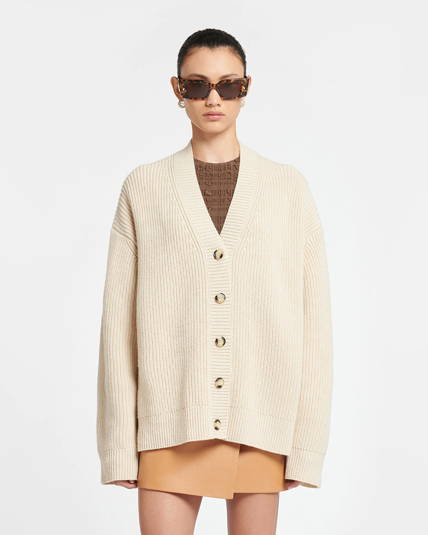 Nanushka Laran - Cashmere-Blend Cardigan - Creme 5 Nanushka Laran - Cashmere-Blend Cardigan - Creme - Image 3