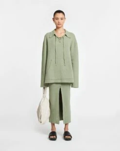 Nanushka Jorrit - Terry-Knit Sweater - Sage -Nanushka Wear Shop NU24RSSW00879 JORRIT FADEDSAGE TERRYKNIT 01