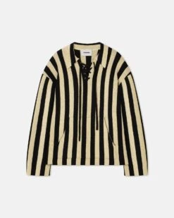 Nanushka Jorrit - Striped Terry-Knit Sweater - Black/Pale Yellow