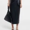 Nanushka Amas - Okobor™ Alt-Leather Sarong Skirt - Black
