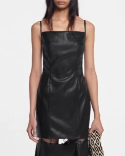 Nanushka Freza - Okobor™ Alt-Leather Maxi Dress - Black 12 Nanushka Freza - Okobor™ Alt-Leather Maxi Dress - Black -Nanushka Wear Shop NW23FWDR00799 FREZA BLACK OKOBOR 3