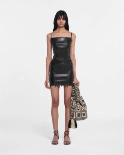 Nanushka Freza - Okobor™ Alt-Leather Maxi Dress - Black 15 Nanushka Freza - Okobor™ Alt-Leather Maxi Dress - Black -Nanushka Wear Shop NW23FWDR00799 FREZA BLACK OKOBOR 5