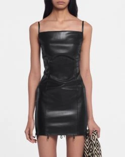 Nanushka Freza - Okobor™ Alt-Leather Maxi Dress - Black 14 Nanushka Freza - Okobor™ Alt-Leather Maxi Dress - Black -Nanushka Wear Shop NW23FWDR00799 FREZA BLACK OKOBOR 7