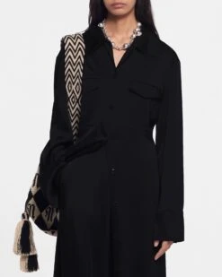 Nanushka Joann - Slip Satin Shirt Dress - Black 8 Nanushka Joann - Slip Satin Shirt Dress - Black -Nanushka Wear Shop NW23FWDR01099 JOANN BLACK SLIP SATIN 3