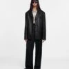 Nanushka Rox - Regenerated Leather Blazer - Black