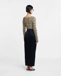 Nanushka Heida - Slip Satin Wrap Skirt - Black -Nanushka Wear Shop NW23FWSK01499 HEIDA BLACK SLIPSATIN 02