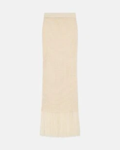 Nanushka Lindy - Fringed Crochet Skirt - Creme -Nanushka Wear Shop NW23PFSK00571LINDY CREME PAPERCROCHET