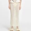 Nanushka Lindy - Fringed Crochet Skirt - Creme