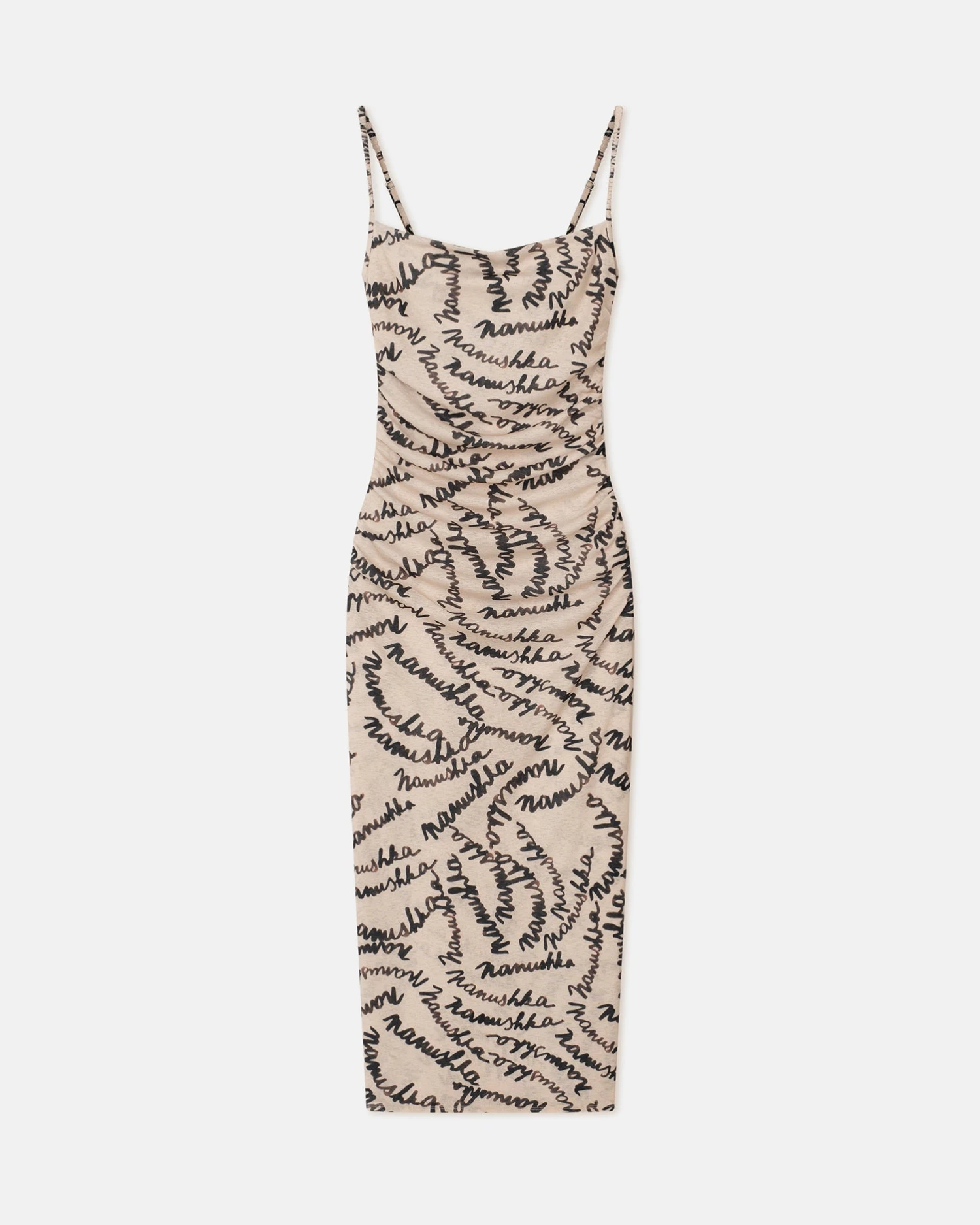 Nanushka Alexa - Mesh Jersey Midi Dress - Scribble Logo 5 Nanushka Alexa - Mesh Jersey Midi Dress - Scribble Logo - Image 3