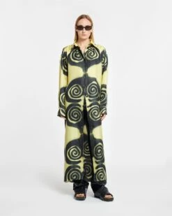 Nanushka Angy - Printed Silk-Twill Shirt Dress - Spiral Spray