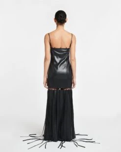 Nanushka Clary - Okobor™ Alt-Leather Maxi Dress - Black -Nanushka Wear Shop NW24RSDR01499 CLARY BLACK OKOBOR 02 B