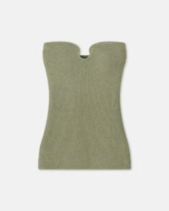 Nanushka Zessa - Terry-Knit Bandeau Top - Faded Sage -Nanushka Wear Shop NW24RSDR02379MASATO FADEDSAGE TERRYKNIT 1