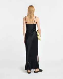 Nanushka Renny - Slip Satin Maxi Dress - Black -Nanushka Wear Shop NW24RSDR03099 RENNY BLACK SLIPSATIN 02