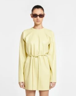 Nanushka Vanessa - Okobor™ Alt-Leather Mini Dress - Lemongrass