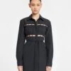 Nanushka Genea - Pleated Poplin Shirt Dress - Black