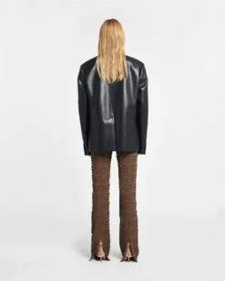 Nanushka Aina - Okobor™ Alt-Leather Blazer - Black -Nanushka Wear Shop NW24RSJK00199 AINA BLACK OKOBOR 02
