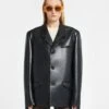 Nanushka Aina - Okobor™ Alt-Leather Blazer - Black -Nanushka Wear Shop NW24RSJK00199 AINA BLACK OKOBOR 03