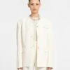 Nanushka Fem - Belted Cady Blazer - Creme