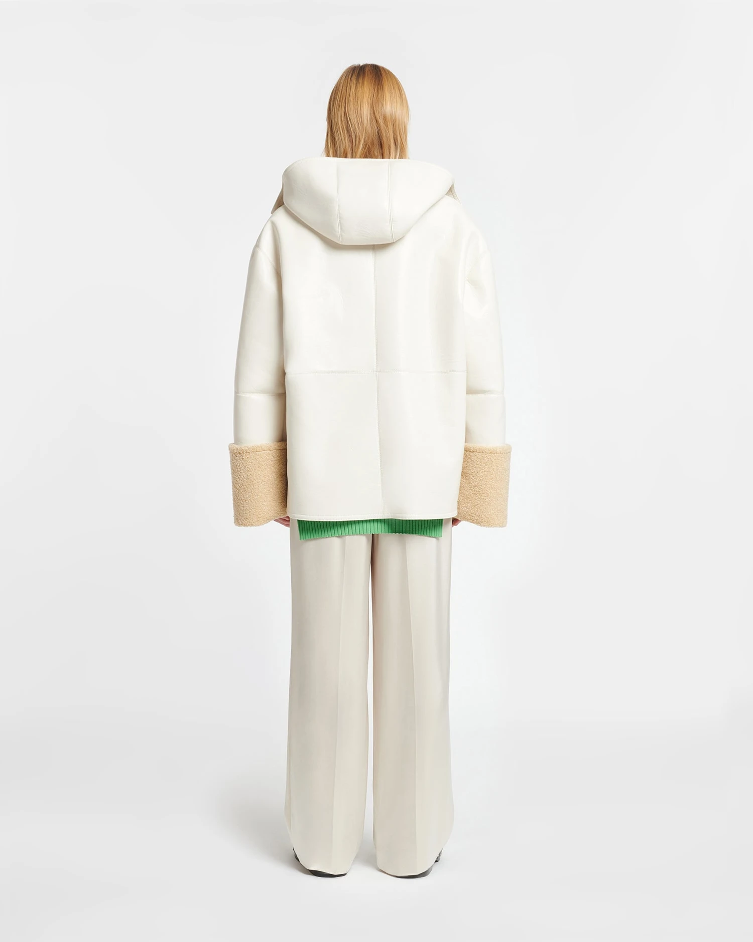Nanushka Maso - Hooded Bonded Shearling Pullover - Creme/Crayon 5 Nanushka Maso - Hooded Bonded Shearling Pullover - Creme/Crayon - Image 3